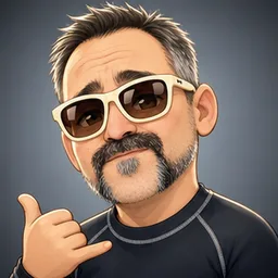Lloyd, drawn as a cartoon in cream sunglasses, throwing a shaka